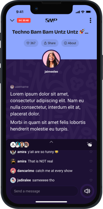 Amp chat preview in playback