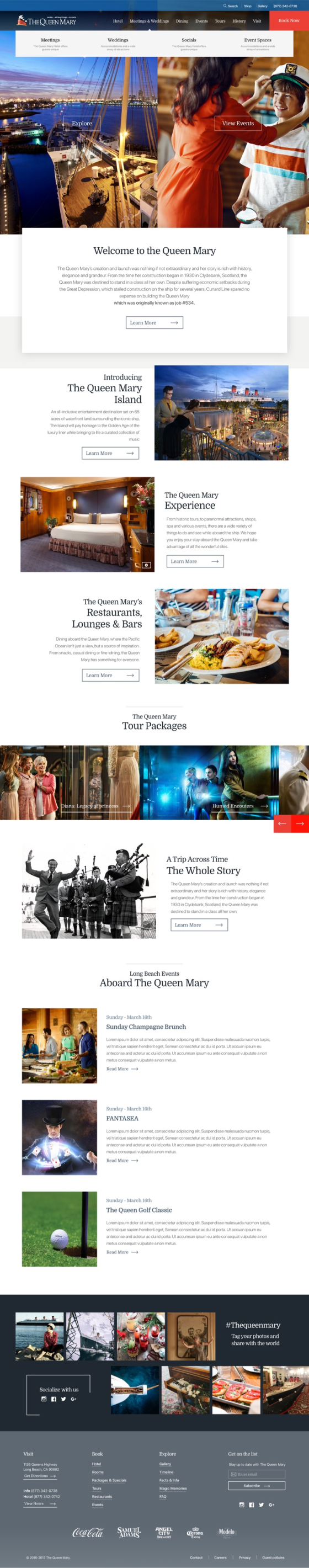 Queen Mary homepage design