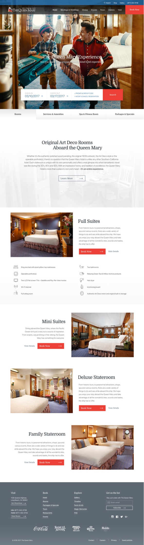 Queen Mary rooms page