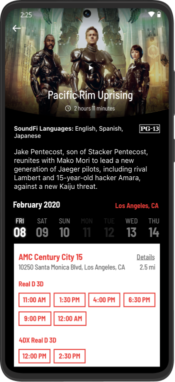SoundFi movie detail screen